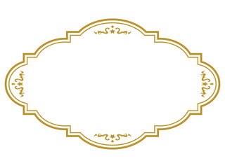 アンティークデザインのフレーム/星/ゴールド/イラスト/素材