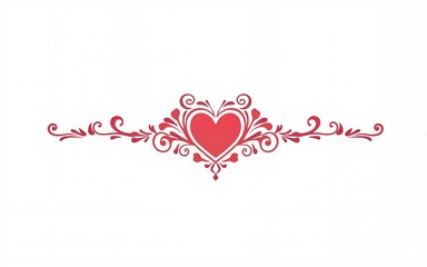 Vector set of floral calligraphic elements, dividers and love ornaments for page decoration and frame design. Decorative heart silhouette for wedding cards and invitations. High quality