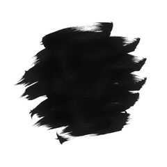Abstract dark textured paint smudge with rough edges and subtle gradients isolated on transparent background