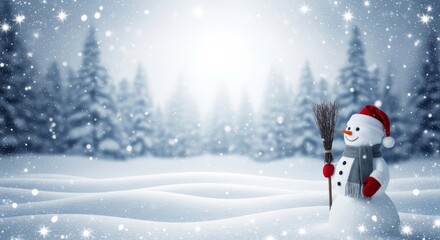 Obraz premium Snowman in a Winter Wonderland