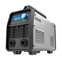 Fototapeta premium Silver Inverter Welder Blue Digital Display Dial isolated on a transparent background