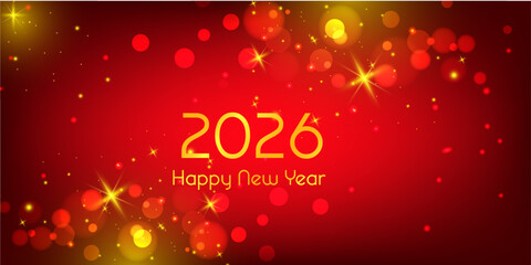 happy new year 2026 with bokeh sparkle background