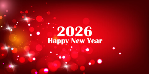 happy new year 2026 with bokeh sparkle background