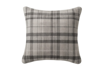 Plaid cushion decorating cozy home interior, transparent background