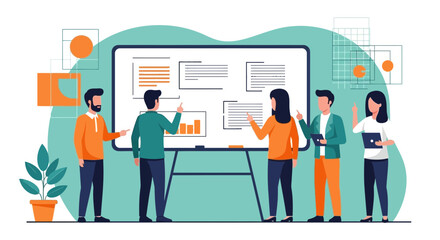 Fototapeta premium Business Collaboration, Team Analysis and Presentation, Sharing Ideas and Insightful Solutions