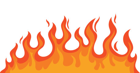 Cartoon fire border illustration, fire flame pattern