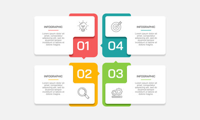 Minimalist Business Options Four Steps Timeline Diagram for Presentation. Vector illustration.