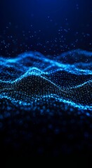 blue abstract background, Abstract Futuristic Technology Data Wave Background with Glowing Blue Data Wave, AI Technology, Digital Network, and Innovation concept.