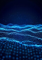 blue abstract background, Abstract Futuristic Technology Data Wave Background with Glowing Blue Data Wave, AI Technology, Digital Network, and Innovation concept.