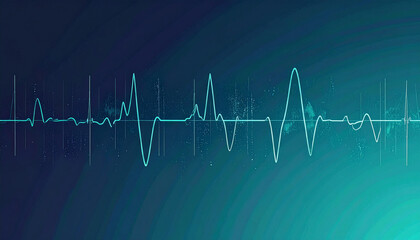 Abstract Blue Waveform Illustration on Gradient Background.