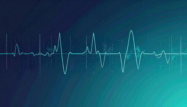 Abstract Blue Waveform Illustration on Gradient Background.