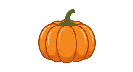 A Simple Orange Pumpkin with a Green Stem.