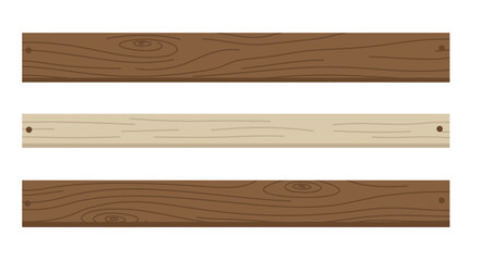 Three wooden planks with different textures and colors.
