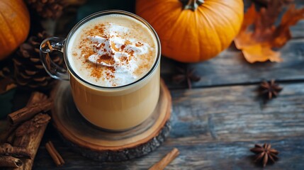Preparing homemade pumpkin spice latte