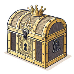 Create Bold Stroke Royal Treasure Box With High-Quality Stock Image Suitable for Design