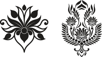 Fototapeta premium Elegant floral designs evoke a sense of classic beauty in a symmetrical artistic composition