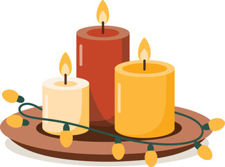 Festive Holiday Candles Warm Wishes and Glowing Lights