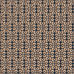 Geometric pattern with interlocking shapes and golden gradient for backgrounds