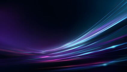 Abstract flowing lines of light in deep purple and electric blue hues creating a sense of motion and futuristic energy on a dark background