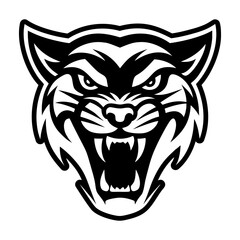 A glyph style icon showing an ocelot logo