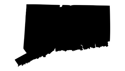 Connecticut silhouette map. Connecticut USA map vector. Connecticut  map on white background