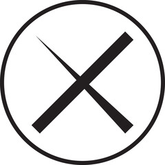 Obraz premium Cross x mark icon black in generic style. Wrong, error, close sign symbol on white background