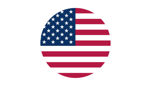 USA flag. USA flag vector. USA flag on circle