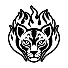 A glyph style icon showing a jaguatirica logo