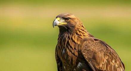 The picture shows a beautiful natural landscape with green hills and a clear blue sky. In the middle of the field, a group of deer is grazing peacefully. Tall trees surround the area, and a small rive