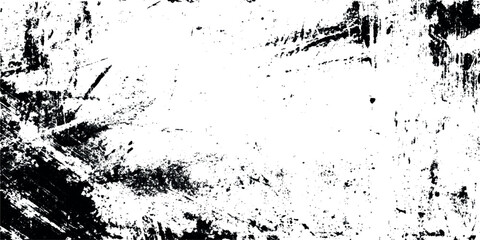 Black and white grunge vector background with ink splashes, scratches, paint splatter template, dirt banner, watercolor design.