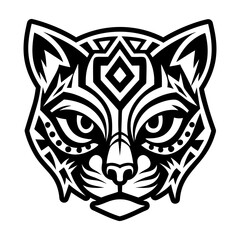 A glyph style icon showing a jaguatirica head
