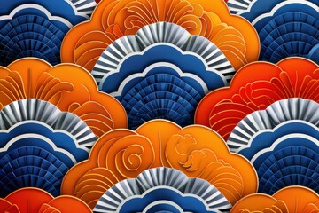 Elegant Decorative Pattern of Colorful Waves