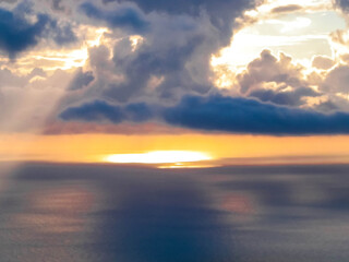 Early morning over Atlantic Ocean.