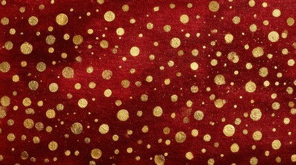 Elegant Red Background with Gold Dots