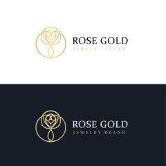 Sophisticated Rose Necklace Logo Vector for Jewelry Brand Identity Fashion Accessories and Wedding Stationery