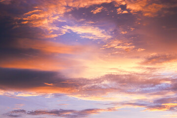 Dramatic sunset sky for nature background