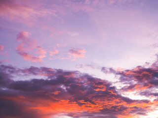 Dramatic sunset sky for nature background