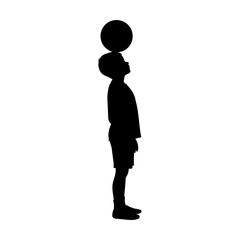 Boy Playing Soccer Silhouette Vector Illustration