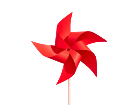 Flat-Lay of Red Pinwheel on Pastel Background