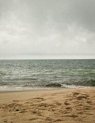 Incoming storm. Rainy weather over Baltic Sea.