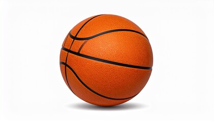 Fototapeta premium Orange basketball ball isolated on white background closeup textured sports equipment sphere for game and leisure activities 