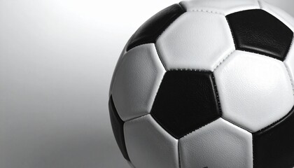 Naklejka premium Generated iBlack soccer ball isolated on black background sports equipment spherical leather game objectmage