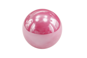 Glossy Pink Sphere Reflecting Light Against Black Background shiny reflection, Isolated On Transparent Background, Png Cut Out