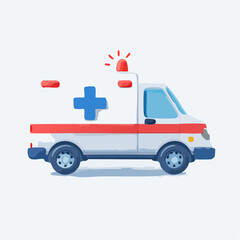 Emergency ambulance illustration on white background for healthcare concepts