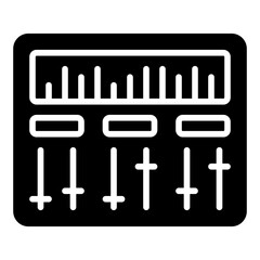 Mixer icon. Audio control and sound balancing concept. Podcast production and studio setup illustration. Glyph Icon
