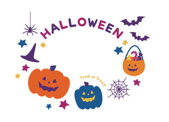 ハロウィンのフレームイラスト