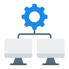 Host control icon. Meeting moderator and video call management concept. Virtual event and online coordination illustration. Flat Icon