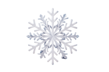 White snowflake decoration on black background isolated winter cold, Isolated On Transparent Background, Png Cut Out