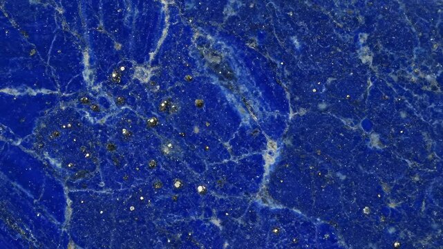 Close Up View of Lapis Lazuli Gemstone With Pyrite Inclusions