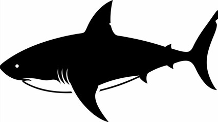 Obraz premium Powerful shark silhouette swimming gracefully, a symbol of strength and marine life conservation efforts